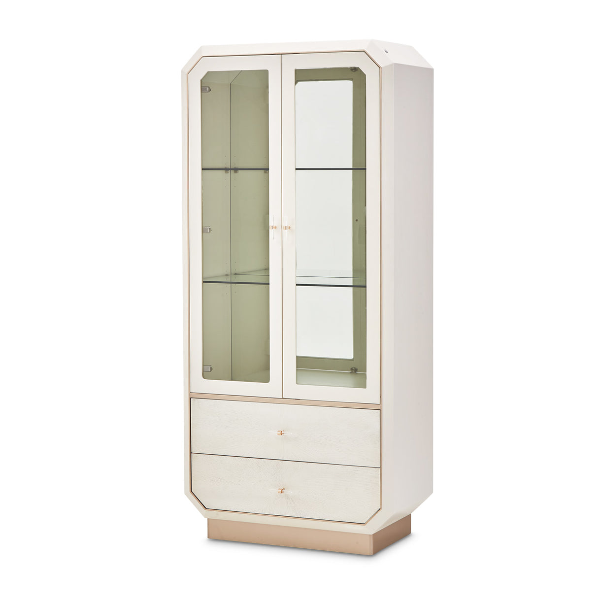 La Rachelle Medium Champagne Display Cabinet With Led Lighting from Michael Amini - Luna Furniture