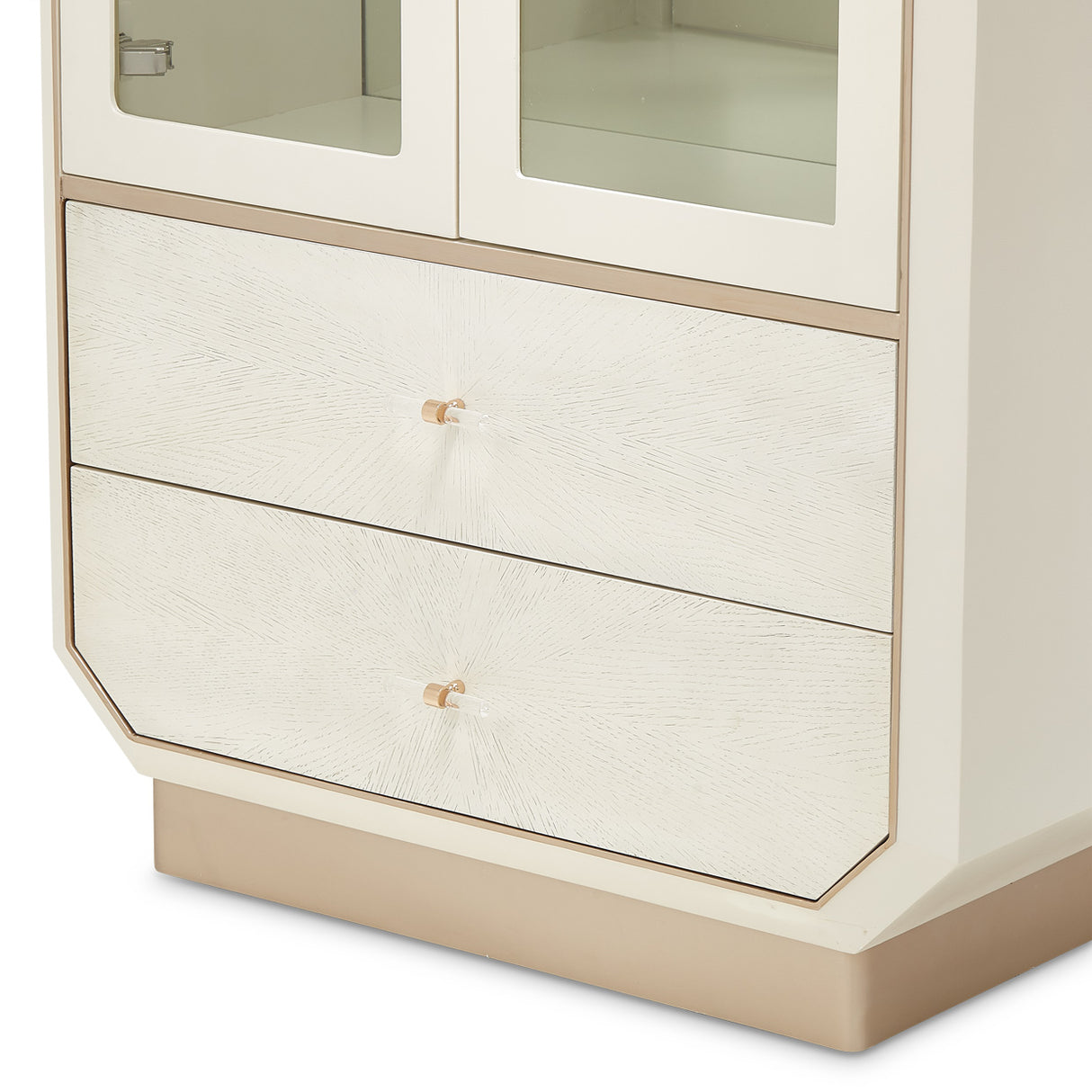La Rachelle Medium Champagne Display Cabinet With Led Lighting from Michael Amini - Luna Furniture