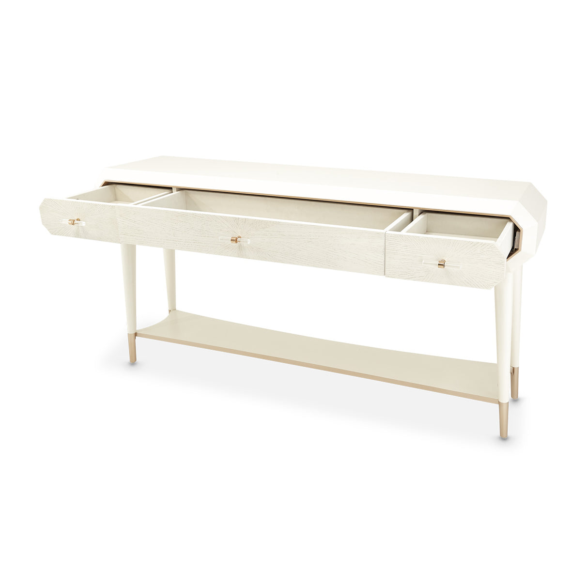 La Rachelle Medium Champagne Console Table from Michael Amini - Luna Furniture