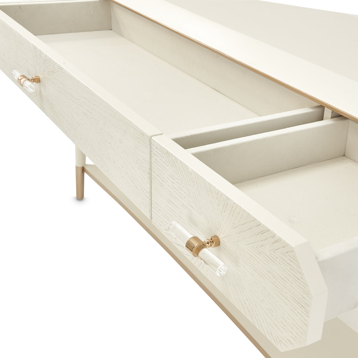 La Rachelle Medium Champagne Console Table from Michael Amini - Luna Furniture