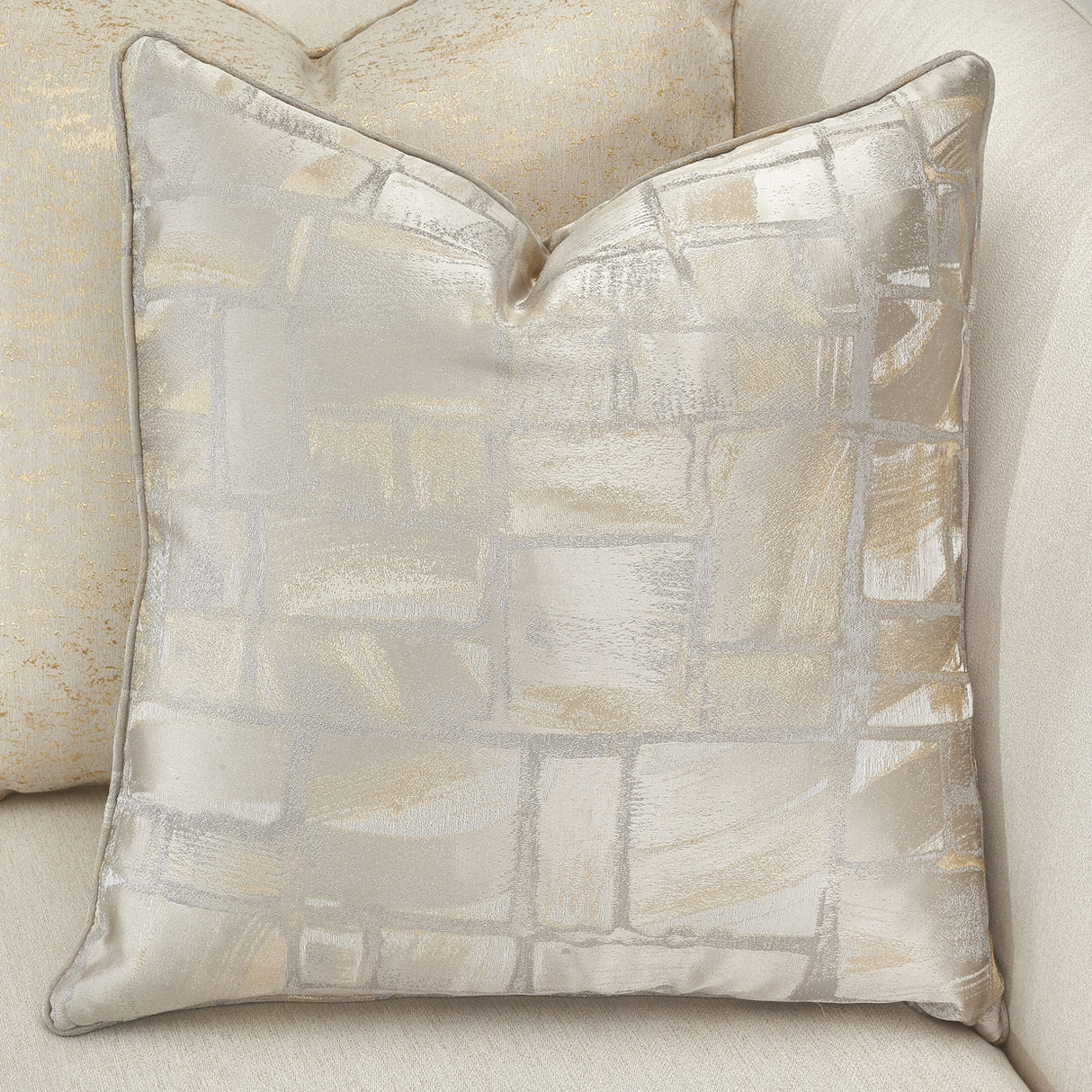 La Rachelle Medium Champagne Chaise from Michael Amini - Luna Furniture