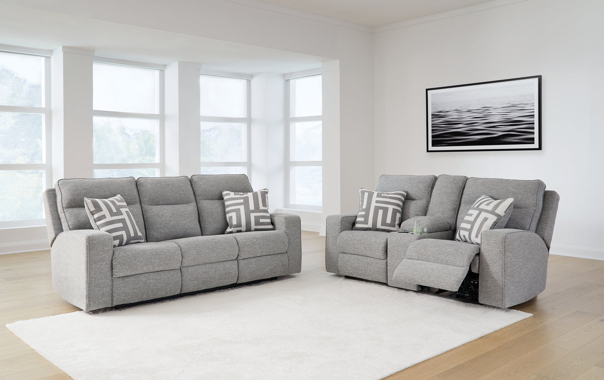 Biscoe Pewter Power Reclining Sofa and Loveseat from Ashley - Luna Furniture