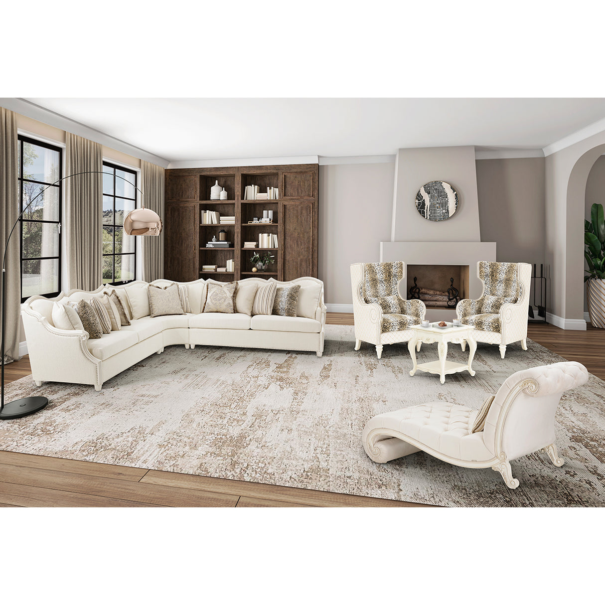 Chamberi Classic Pearl 4 Pc Sectional Set Classic Pearl from Michael Amini - Luna Furniture