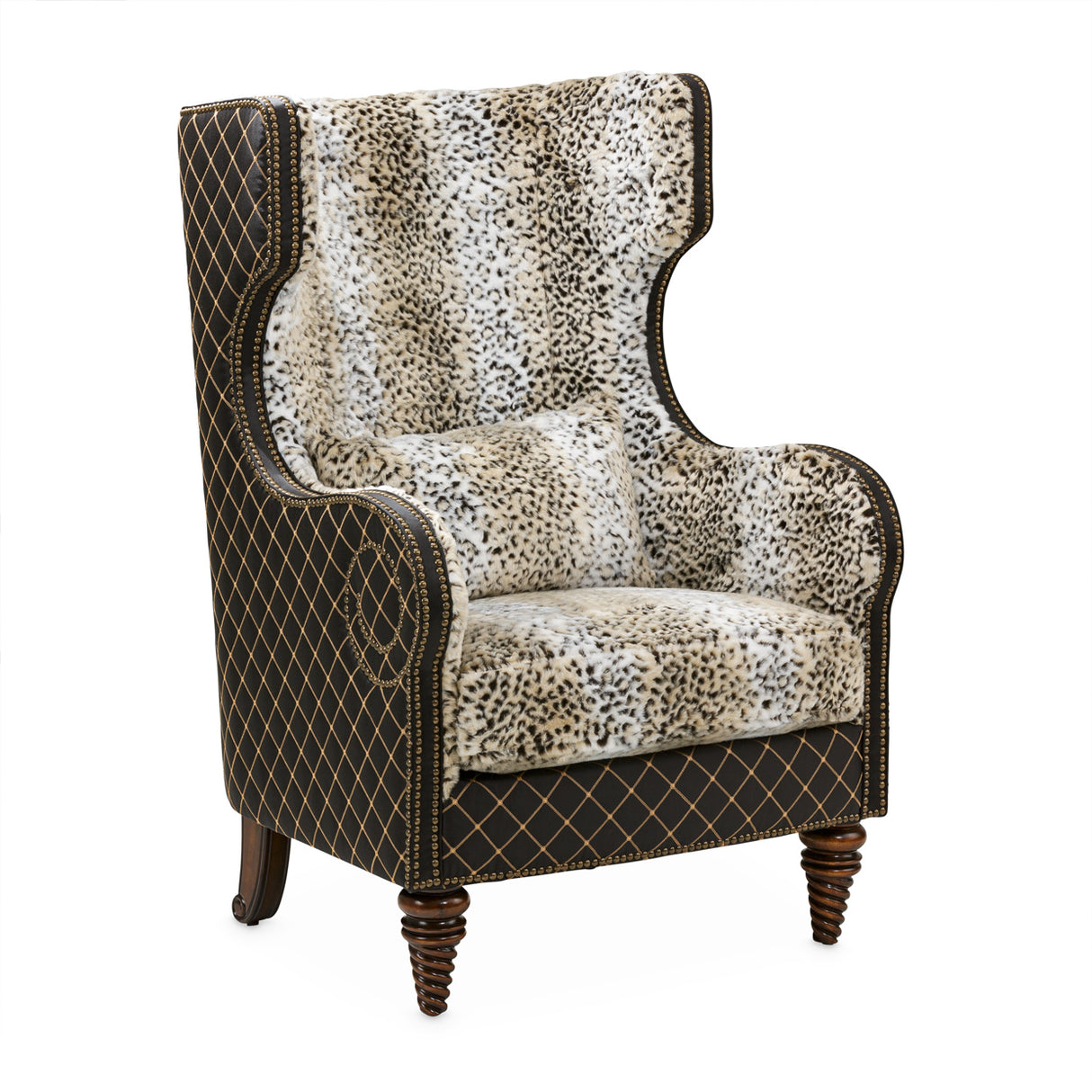 Chamberi Warm Cognac Wing Chair Lynx Warm Cognac from Michael Amini - Luna Furniture