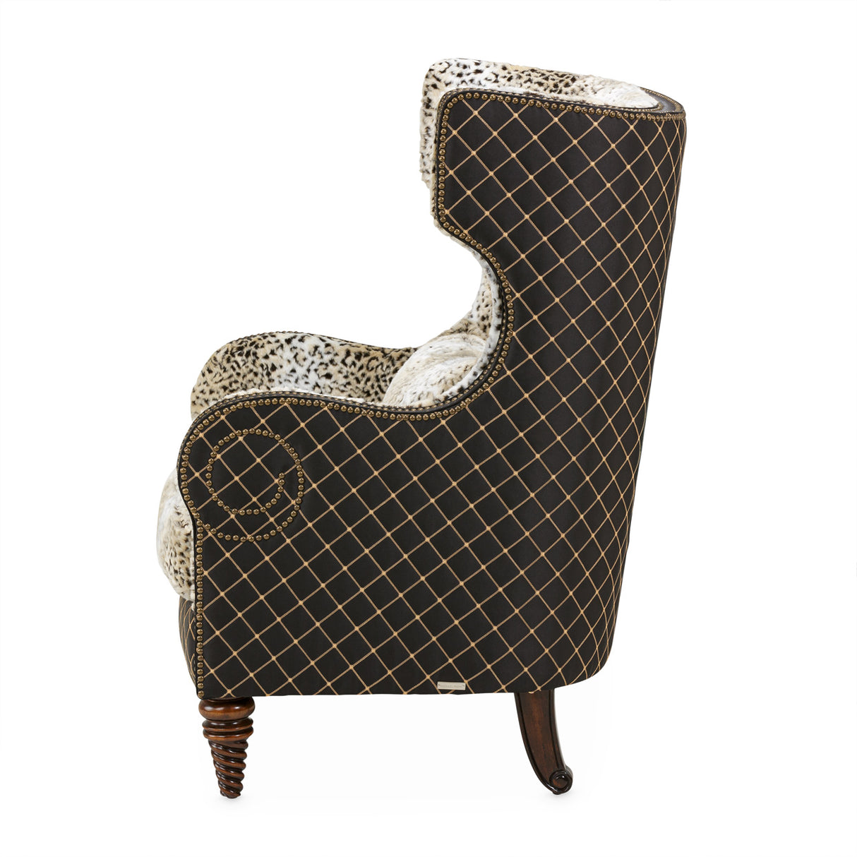Chamberi Warm Cognac Wing Chair Lynx Warm Cognac from Michael Amini - Luna Furniture