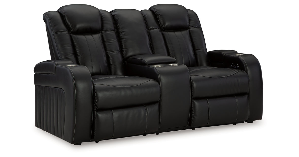 Caveman Den Sofa, Loveseat and Recliner in Midnight from Ashley - Luna Furniture
