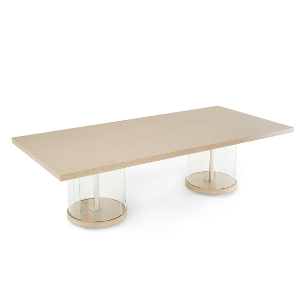 Laguna Ridge Washed Oak Rectangular Double Pedestal Dining Table (3 Pc)