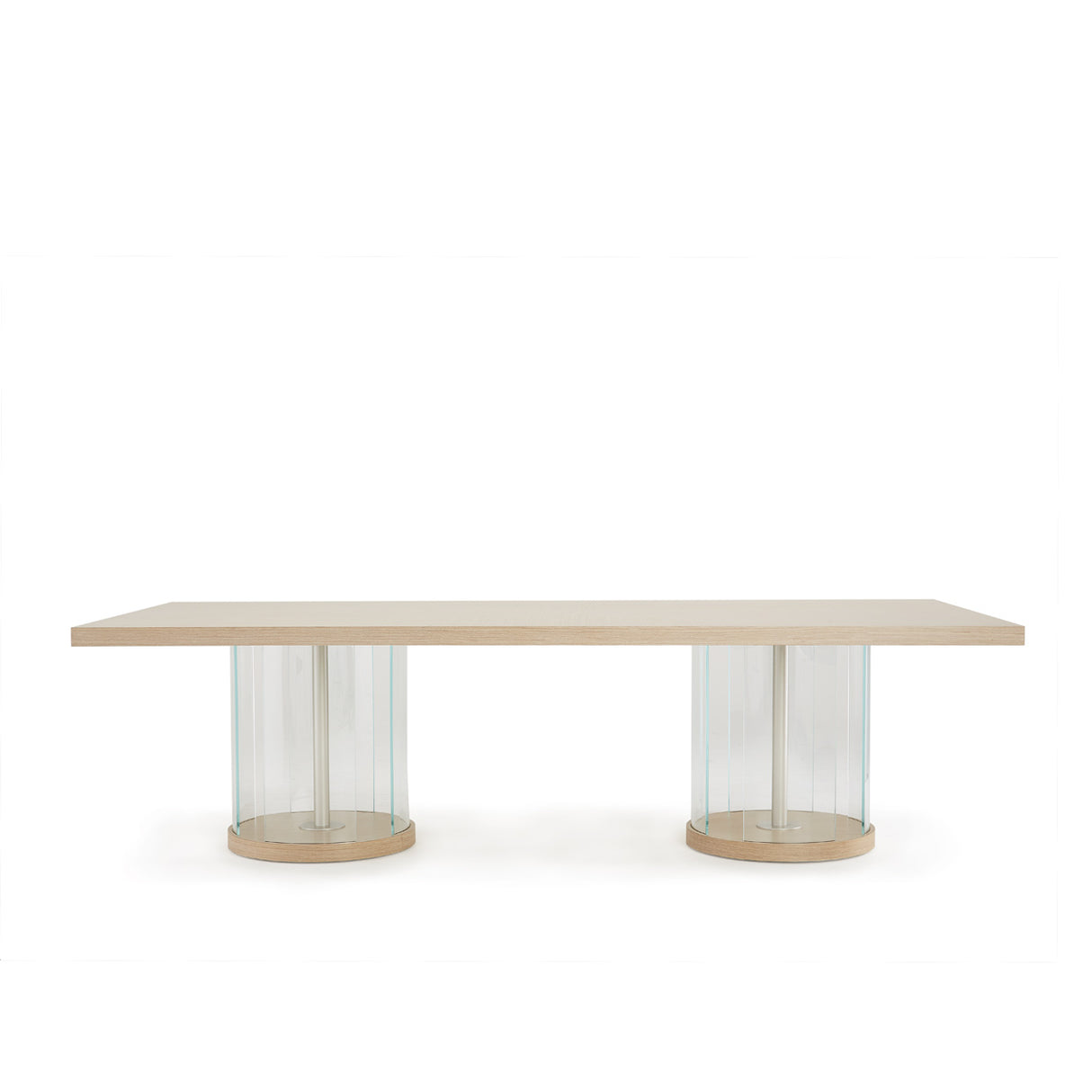 Laguna Ridge Washed Oak Rectangular Double Pedestal Dining Table (3 Pc) from Michael Amini - Luna Furniture