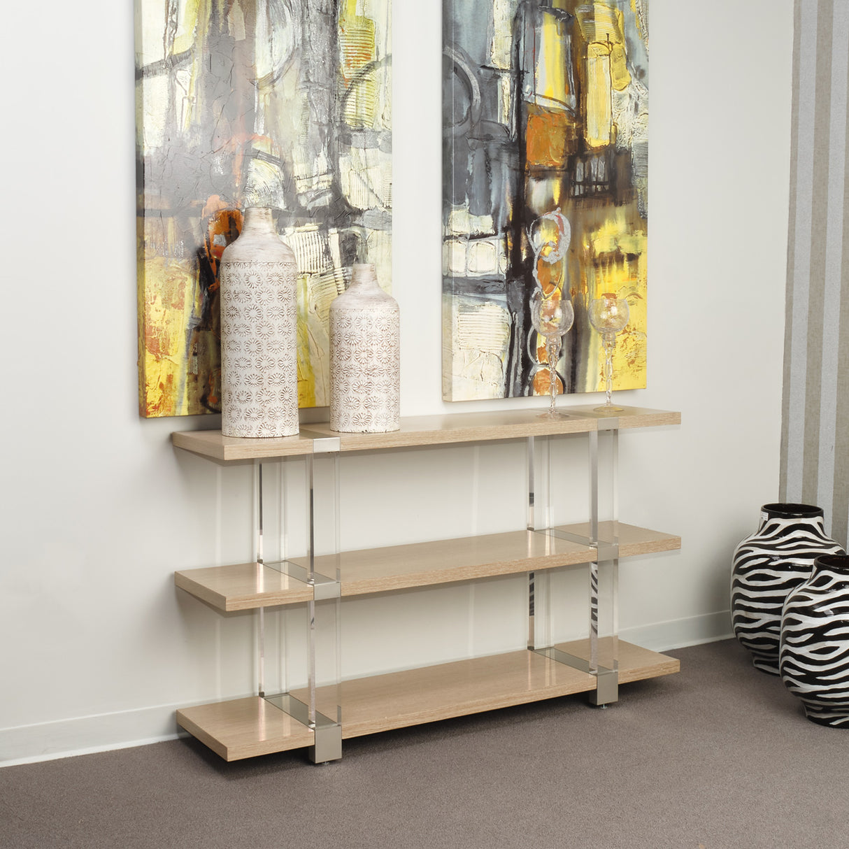 Laguna Ridge Washed Oak Console Table from Michael Amini - Luna Furniture