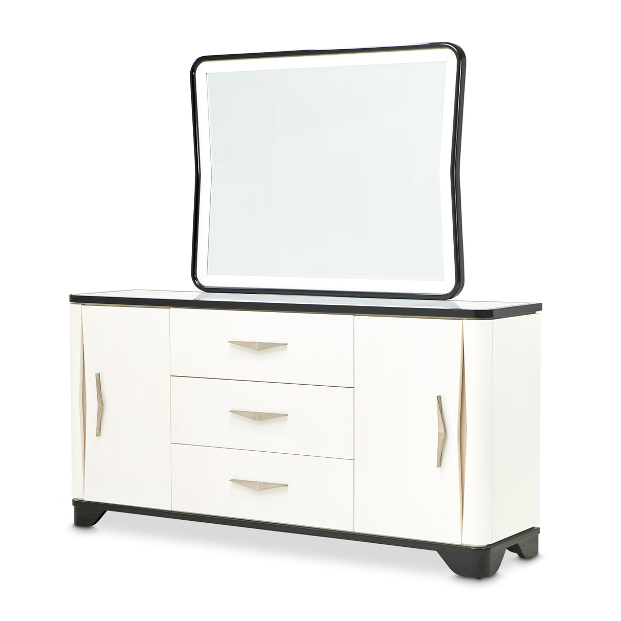 Tuxedo Piano Keyboard Sideboard With Mirror from Michael Amini - Luna Furniture
