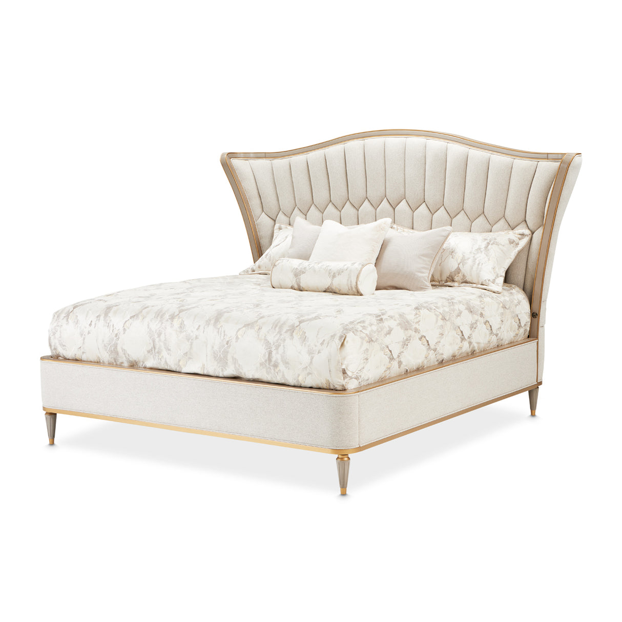 St. Charles Dove Gray Eastern King Bed from Michael Amini - Luna Furniture