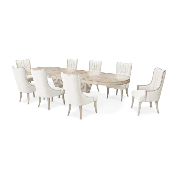 St. Charles Dove Gray Double Pedestal Dining Table