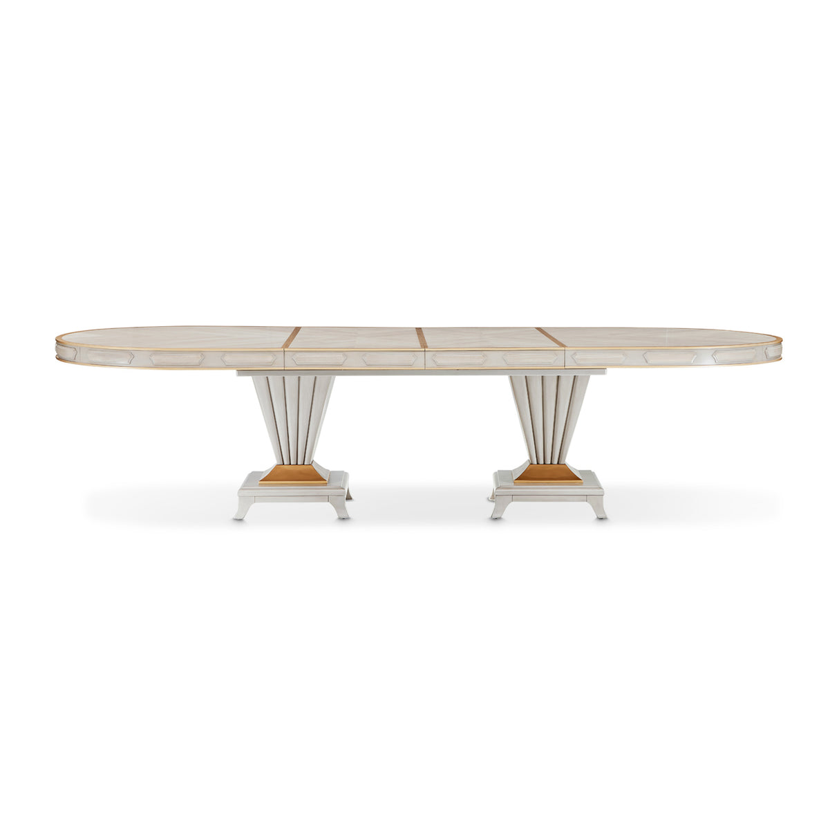 St. Charles Dove Gray Double Pedestal Dining Table from Michael Amini - Luna Furniture