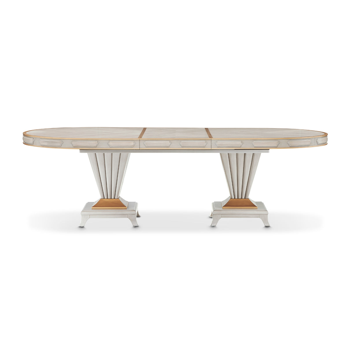 St. Charles Dove Gray Double Pedestal Dining Table from Michael Amini - Luna Furniture