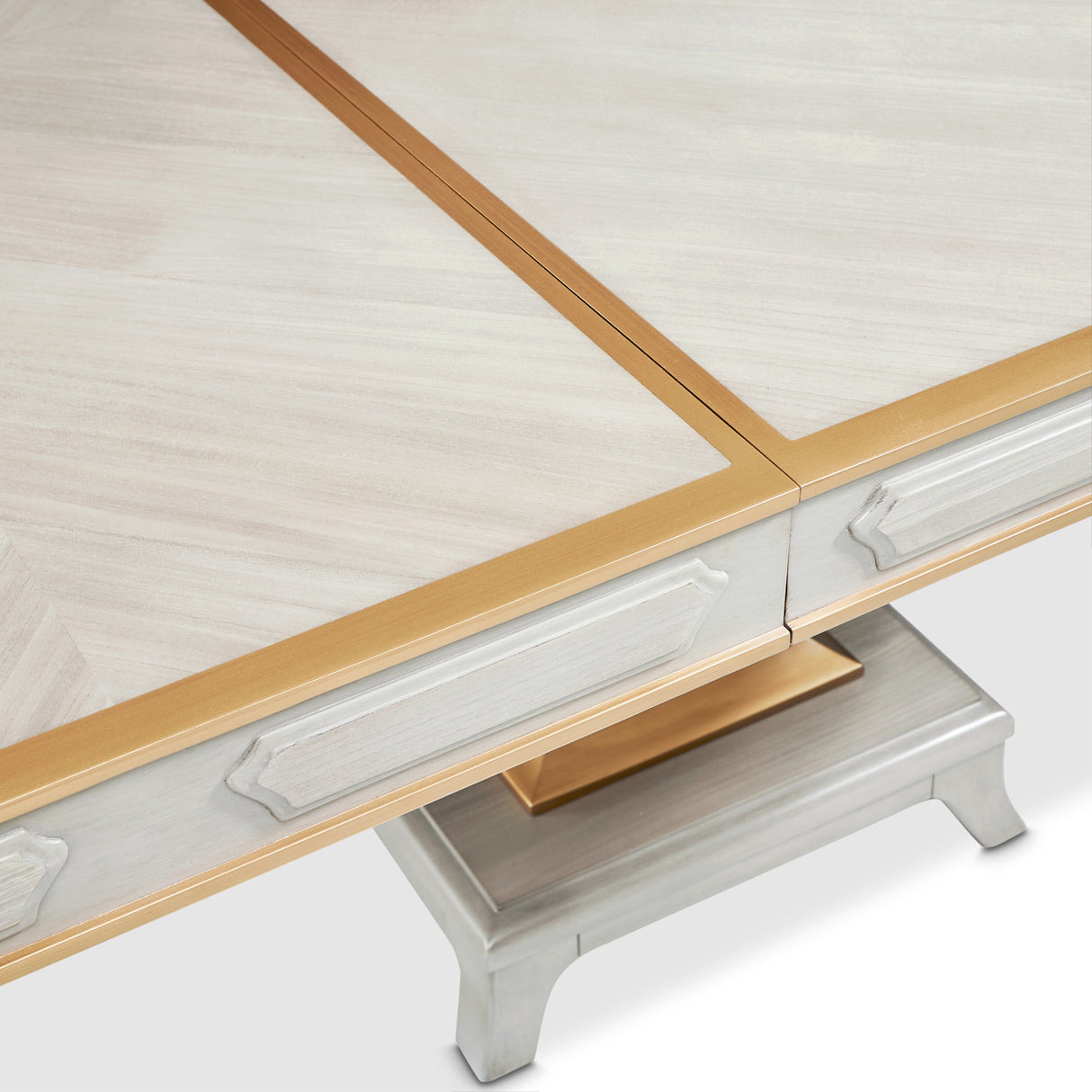St. Charles Dove Gray Double Pedestal Dining Table from Michael Amini - Luna Furniture