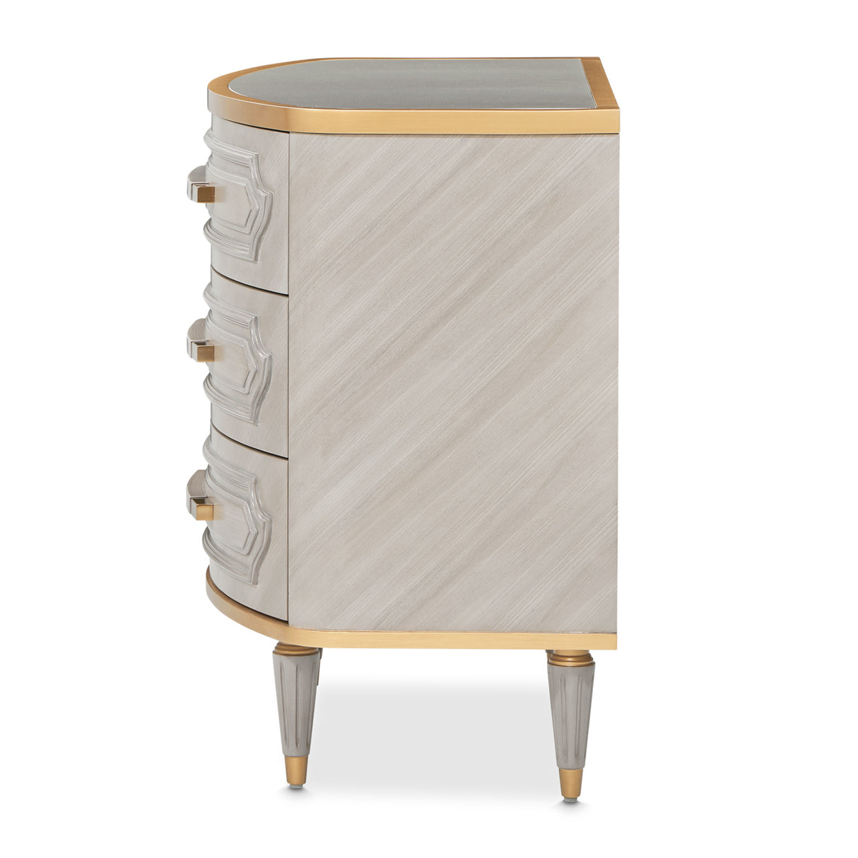 St. Charles Dove Gray 3-drawer Nightstand from Michael Amini - Luna Furniture