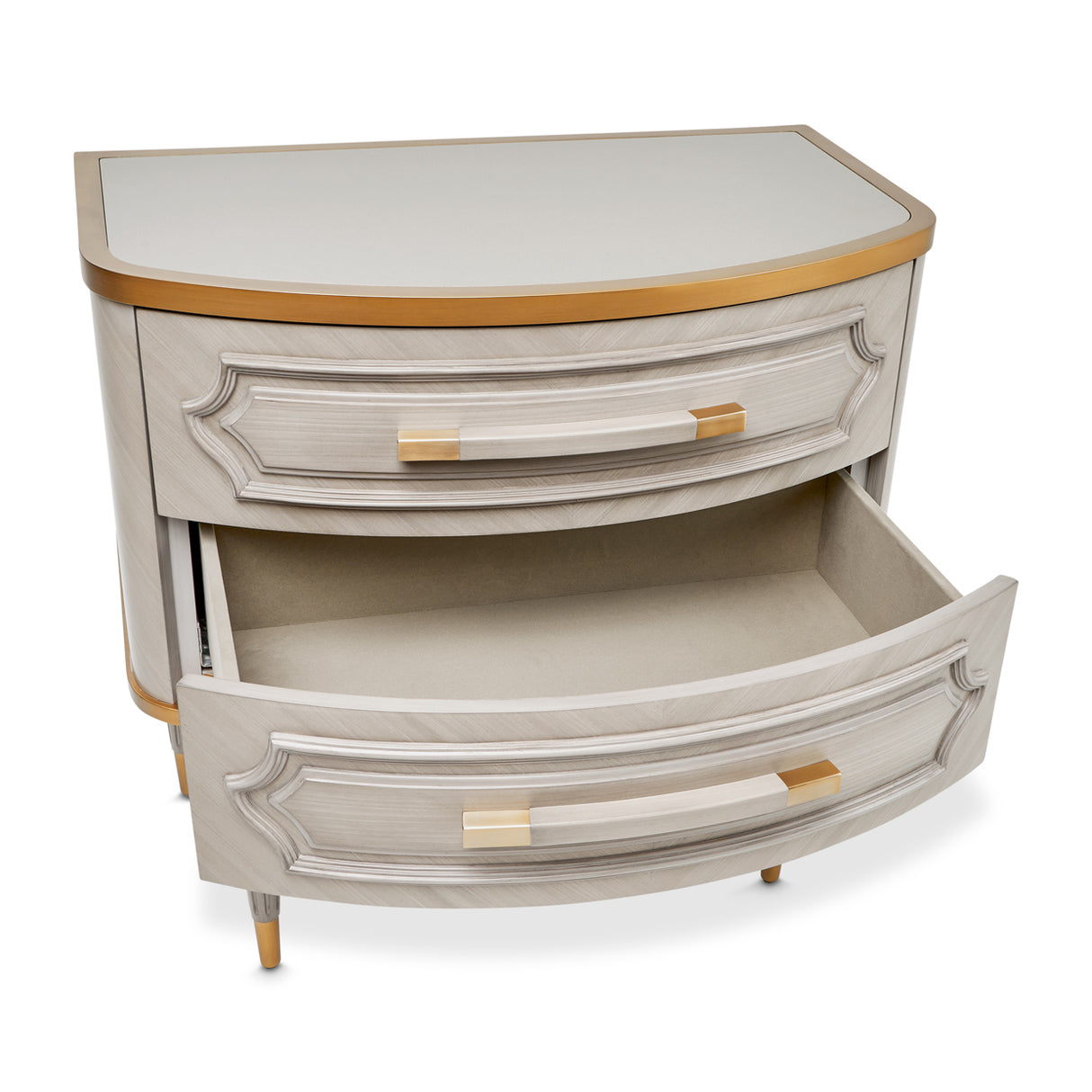 St. Charles Dove Gray 2-drawer Nightstand from Michael Amini - Luna Furniture