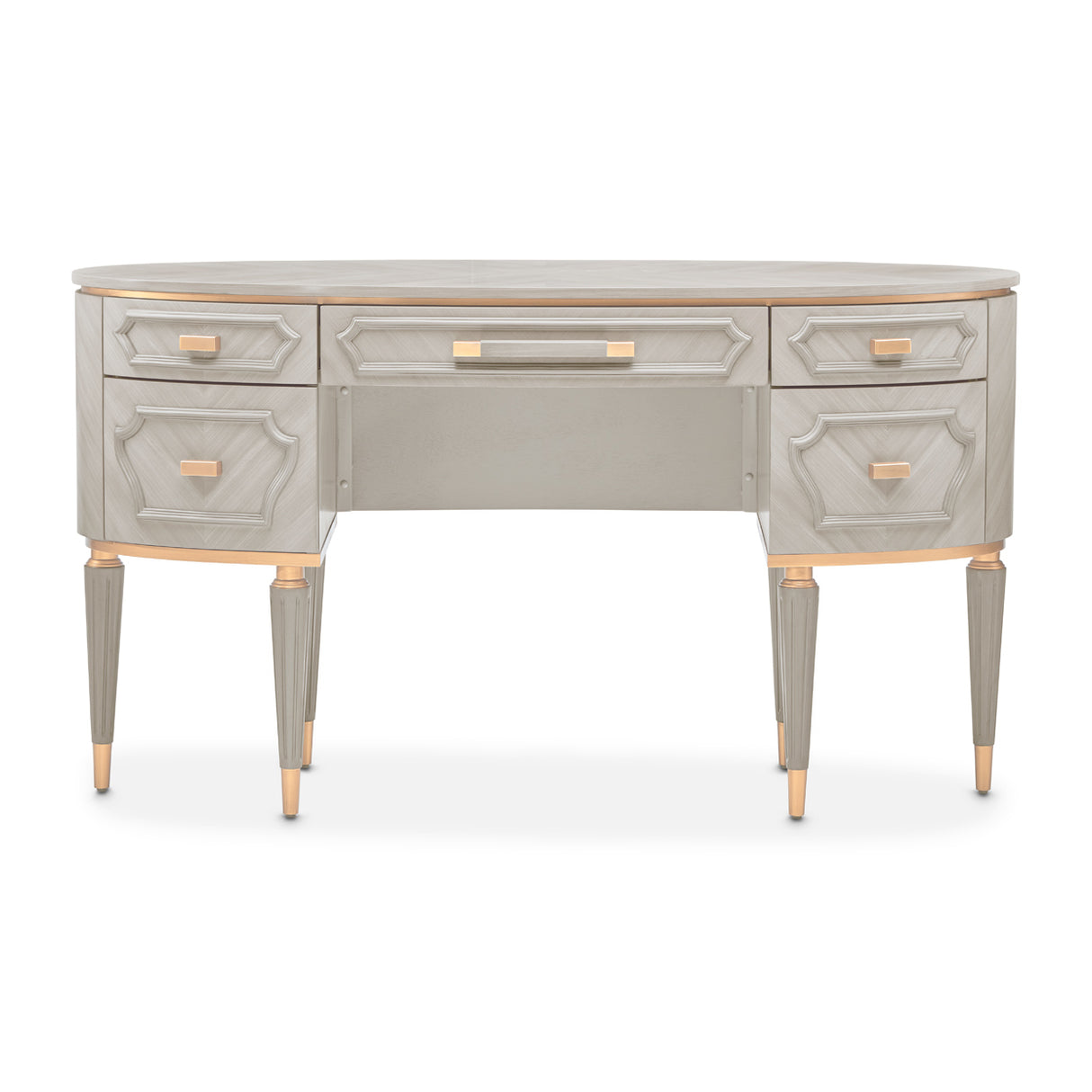 St. Charles Dove Gray Vanity Desk from Michael Amini - Luna Furniture