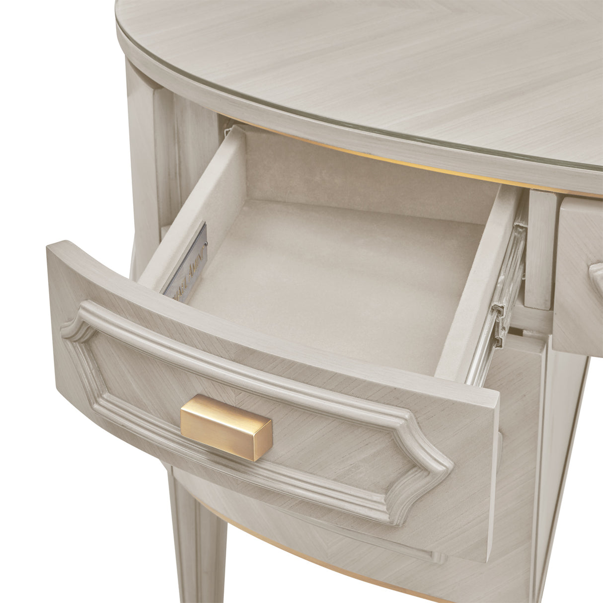 St. Charles Dove Gray Vanity Desk from Michael Amini - Luna Furniture