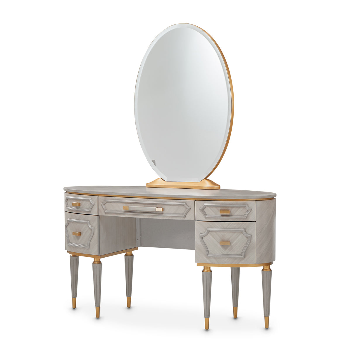St. Charles Dove Gray Vanity With Mirror from Michael Amini - Luna Furniture