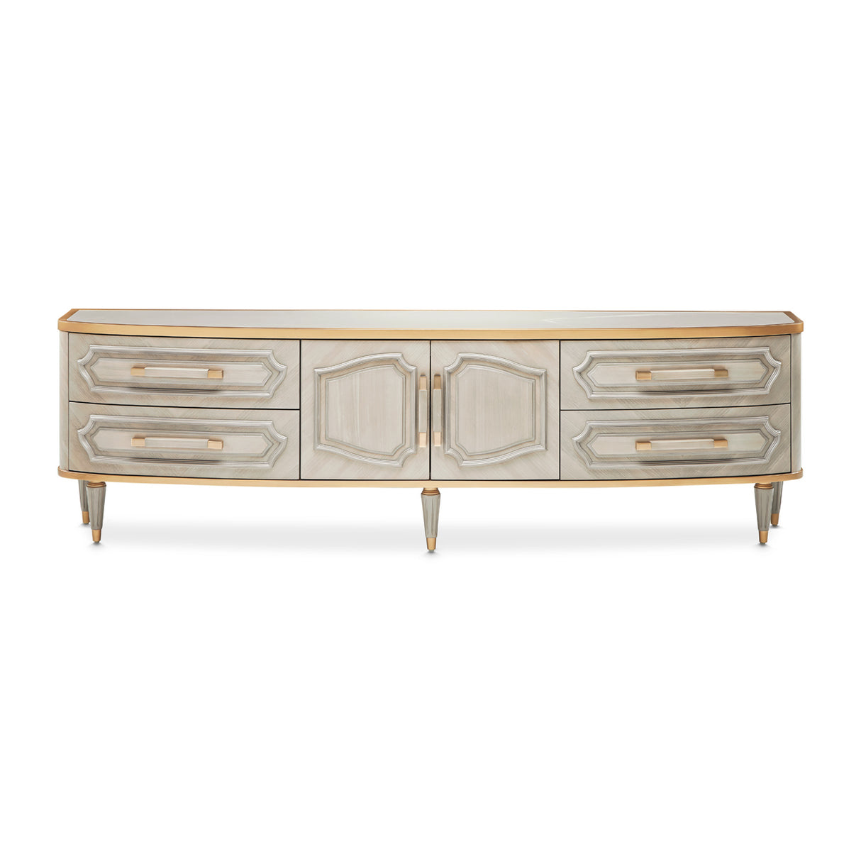 St. Charles Dove Gray Media Cabinet from Michael Amini - Luna Furniture