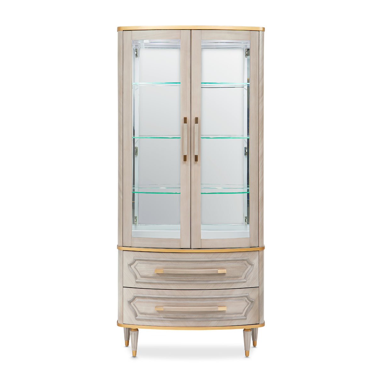 St. Charles Dove Gray Display Cabinet from Michael Amini - Luna Furniture