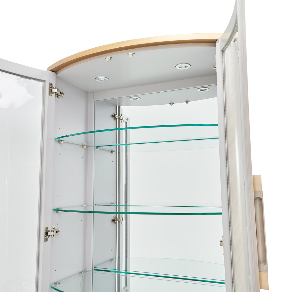 St. Charles Dove Gray Display Cabinet from Michael Amini - Luna Furniture