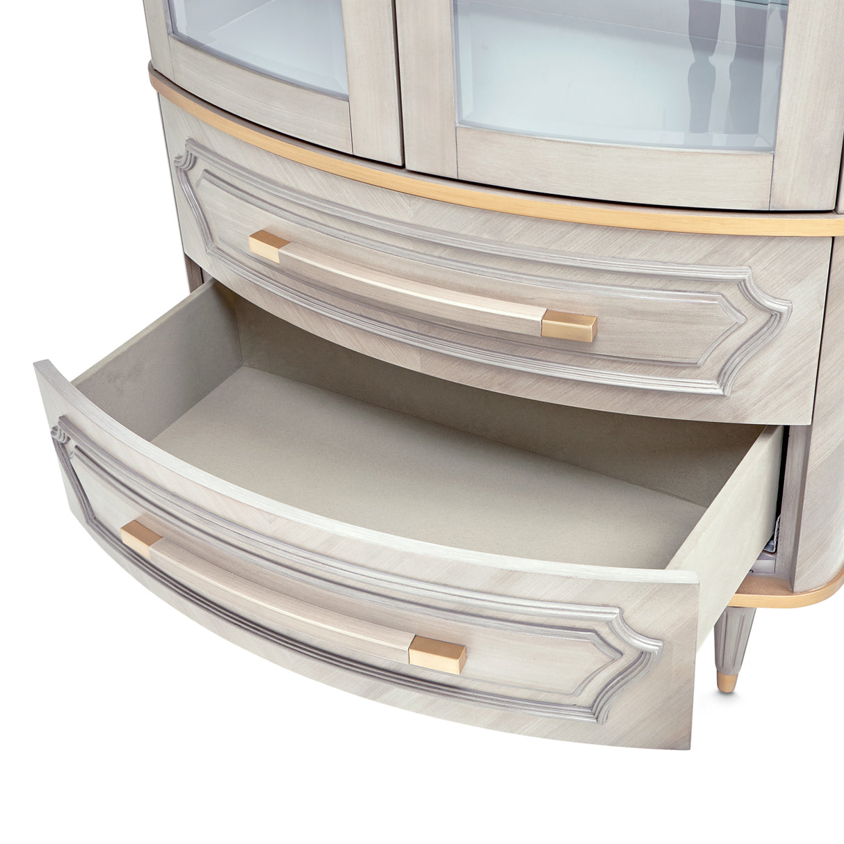 St. Charles Dove Gray Display Cabinet from Michael Amini - Luna Furniture