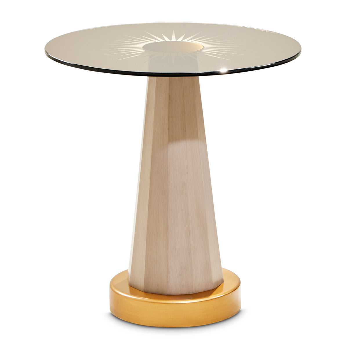 St. Charles Dove Gray Chairside Table from Michael Amini - Luna Furniture