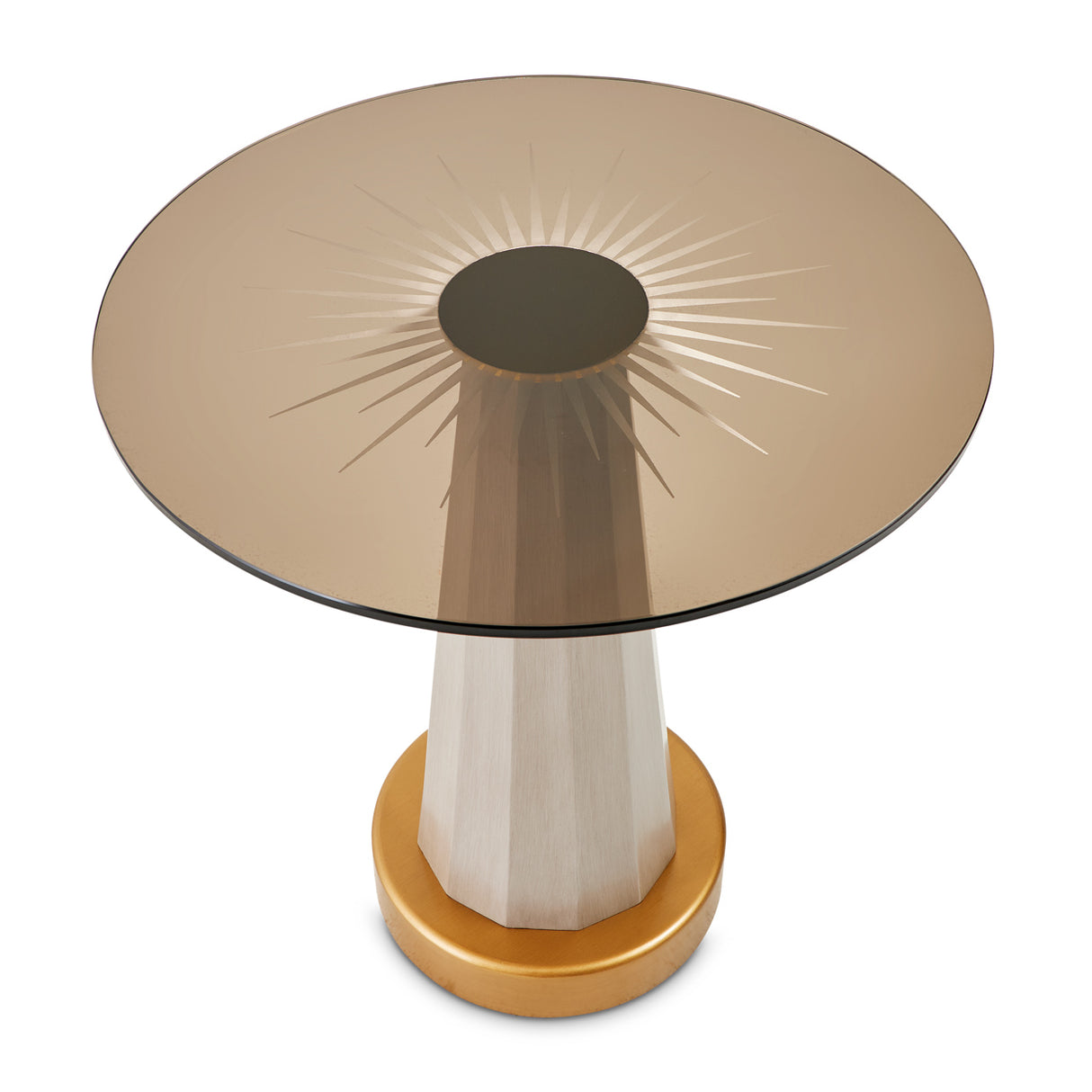 St. Charles Dove Gray Chairside Table from Michael Amini - Luna Furniture