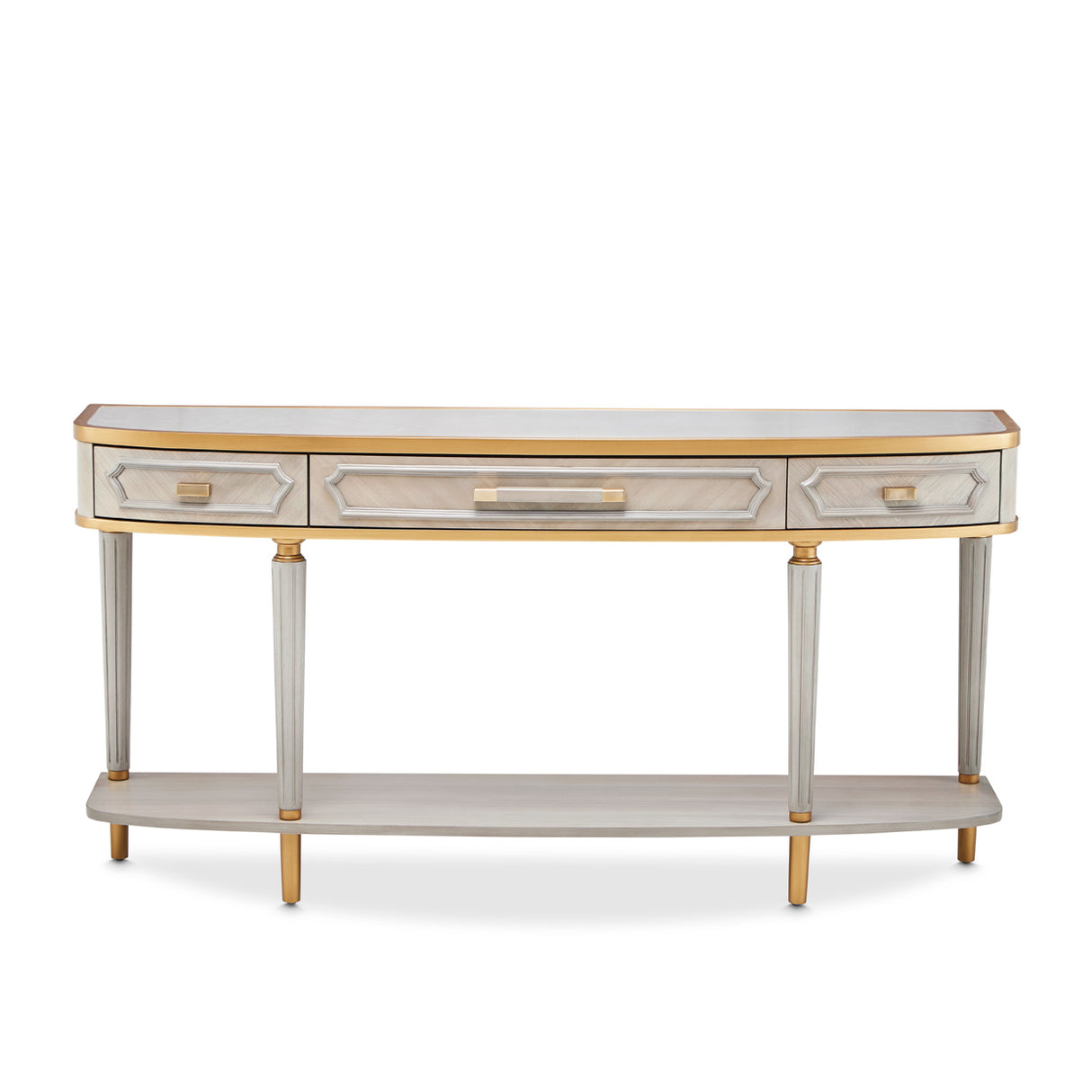 St. Charles Dove Gray Console Table from Michael Amini - Luna Furniture