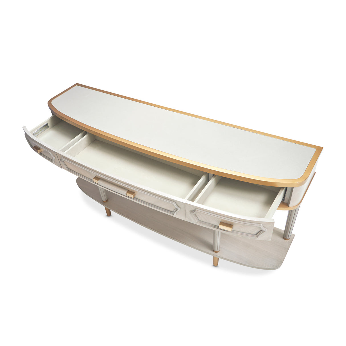 St. Charles Dove Gray Console Table from Michael Amini - Luna Furniture