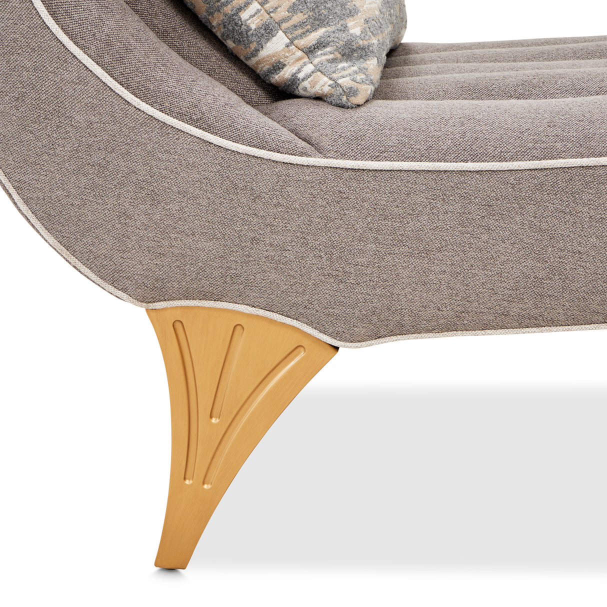 St. Charles Dove Gray Chaise from Michael Amini - Luna Furniture