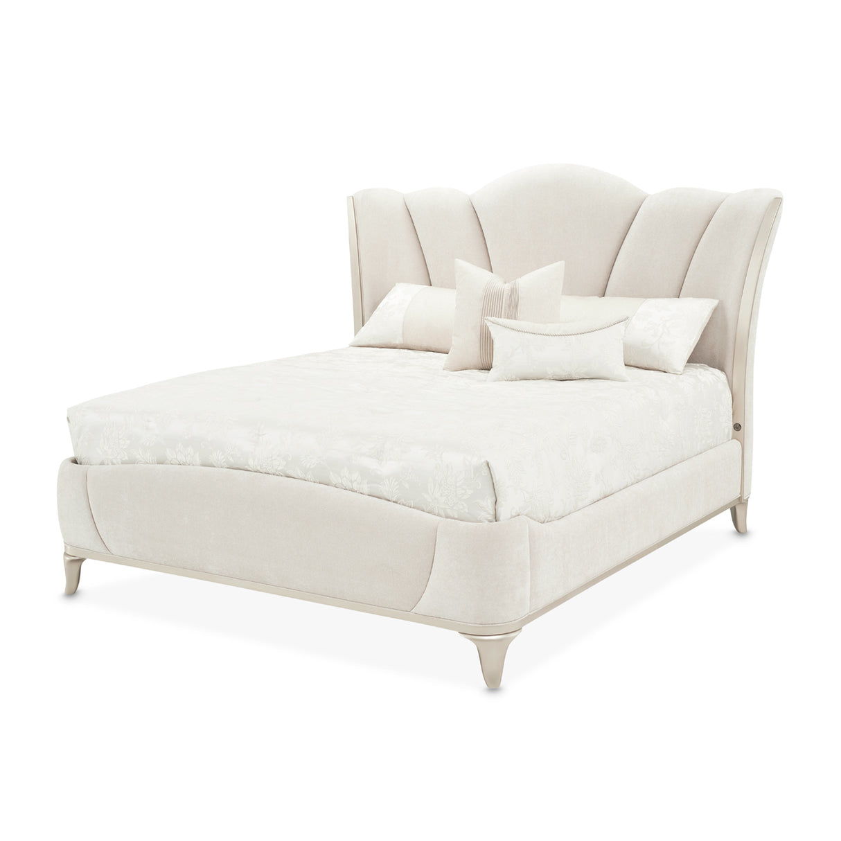 La Marisia Creamy Pearl Queen Upholstered Bed (3pc) from Michael Amini - Luna Furniture