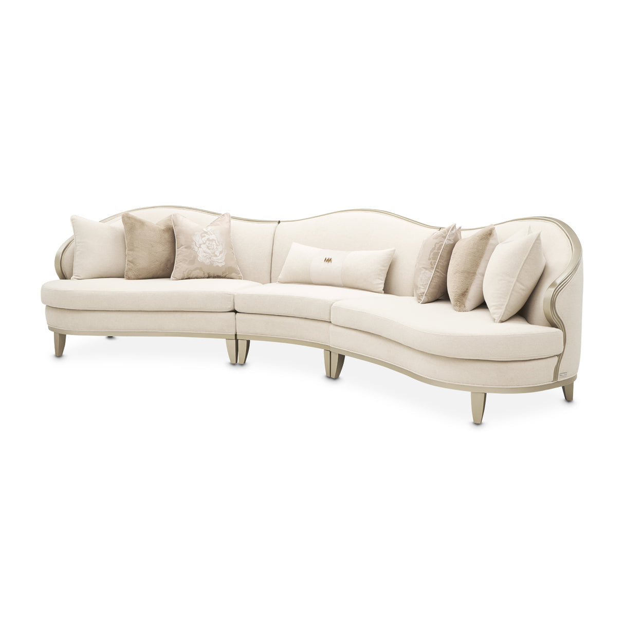 Camellia Field Caramel 3-piece Sofa - Cornsilk/champagne from Michael Amini - Luna Furniture
