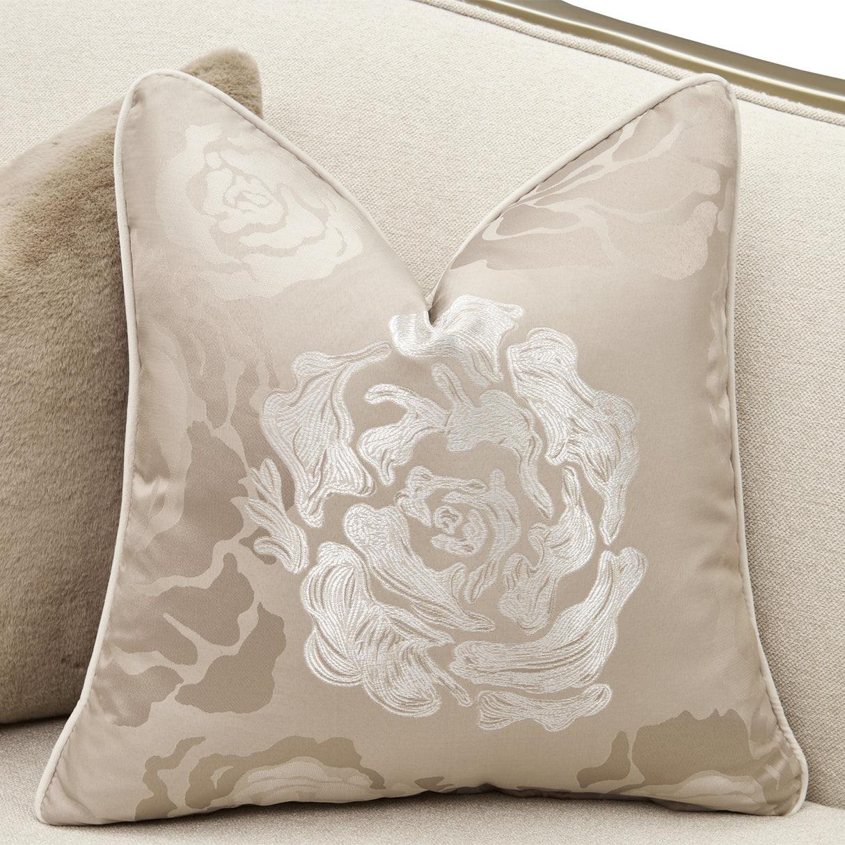 Camellia Field Caramel 3-piece Sofa - Cornsilk/champagne from Michael Amini - Luna Furniture