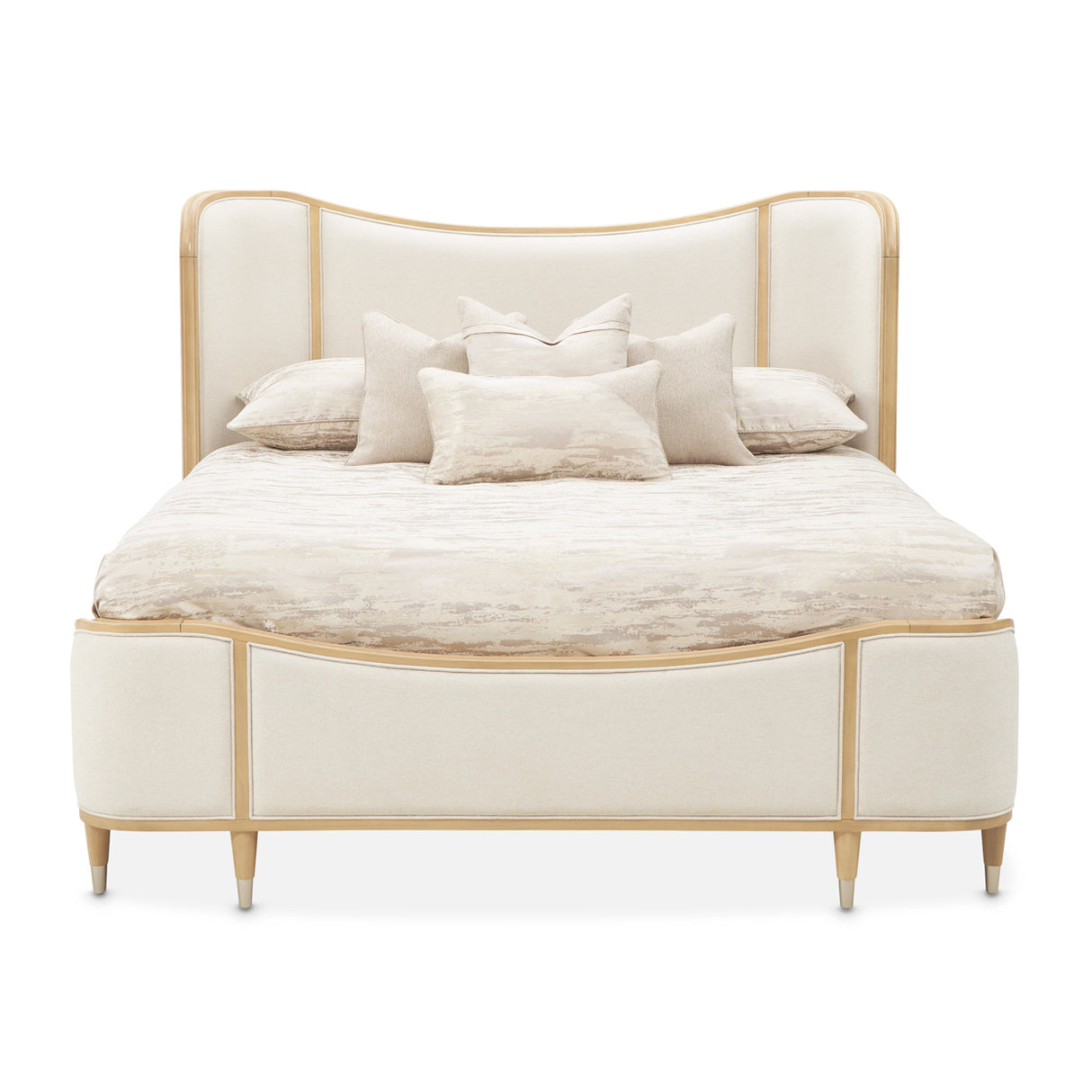 Camellia Field Caramel Eastern King Upholstered Bed (3pc) from Michael Amini - Luna Furniture