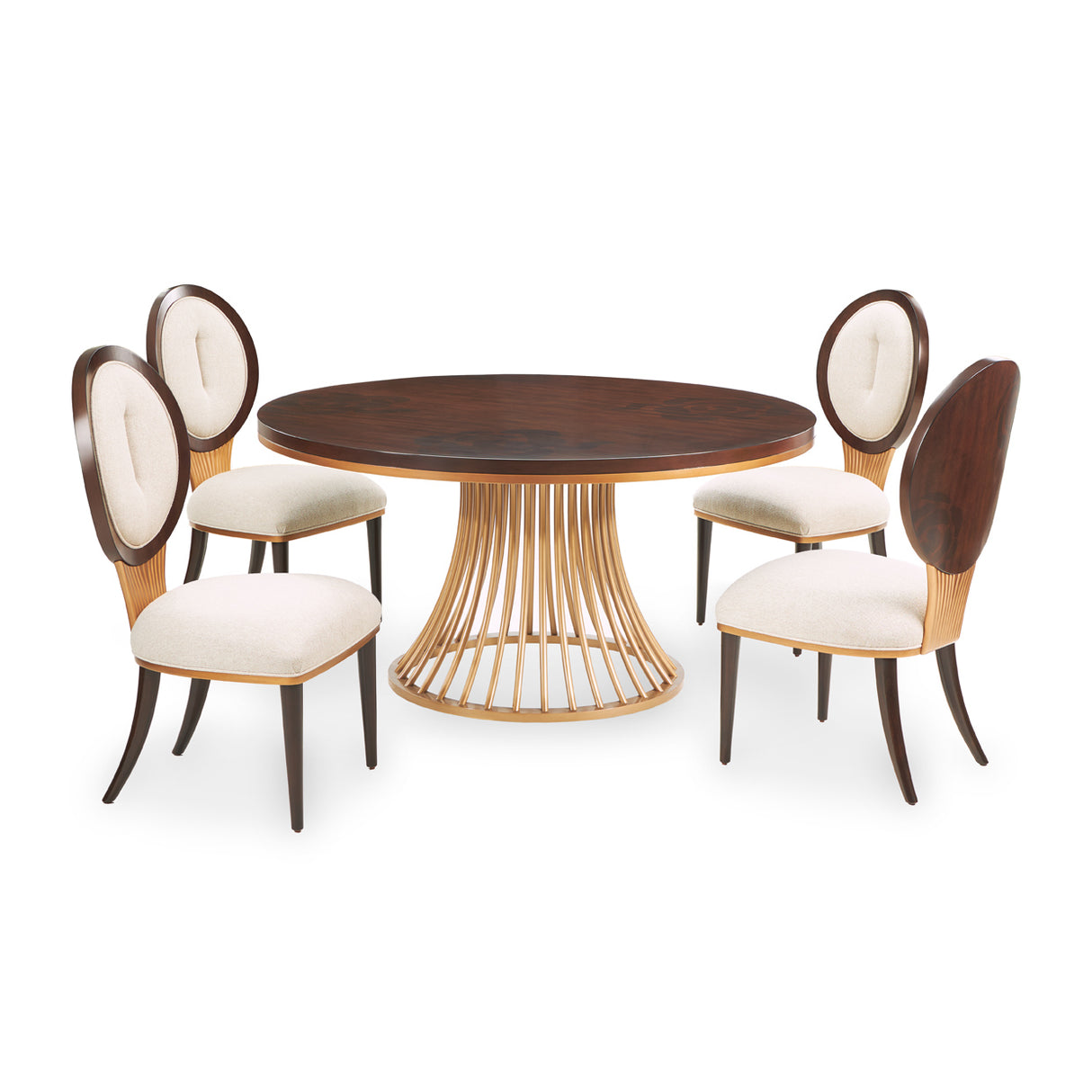 Camellia Field Pecan Warm Pecan Round Dining Table from Michael Amini - Luna Furniture
