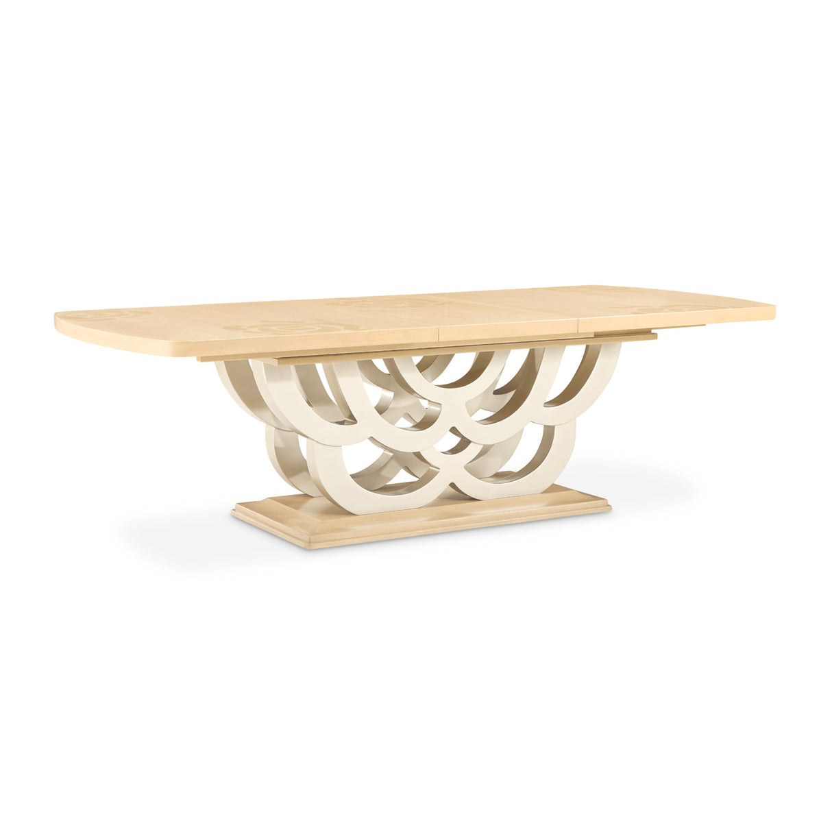 Camellia Field Caramel Pedestal Dining Table from Michael Amini - Luna Furniture