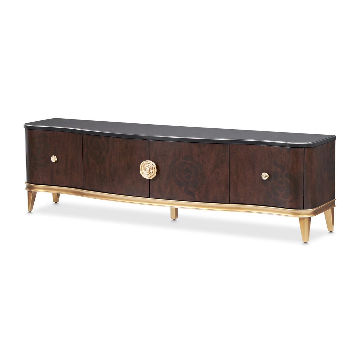 Camellia Field Pecan Warm Pecan Media Cabinet from Michael Amini - Luna Furniture