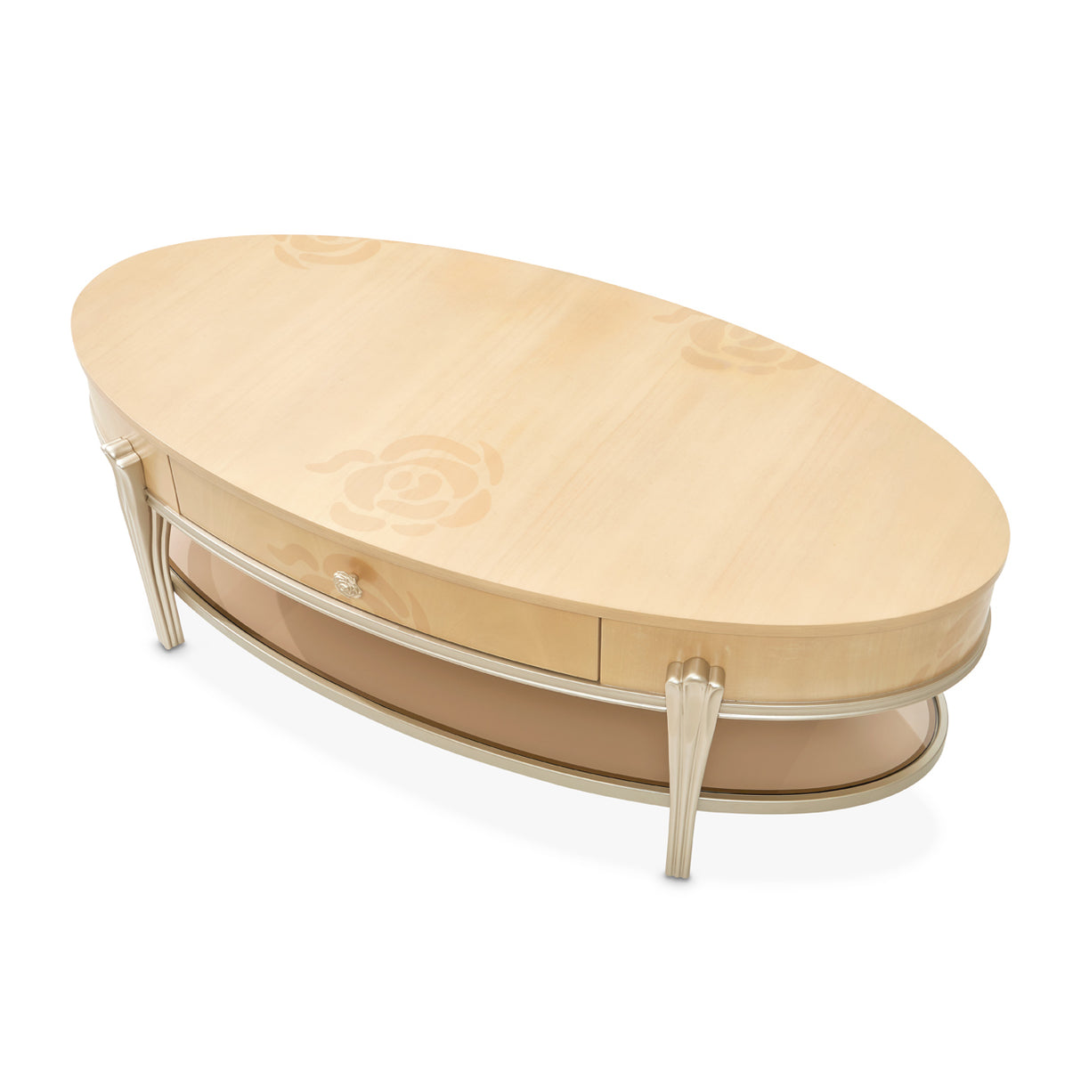 Camellia Field Caramel Camellia Field Oval Cocktail Table Caramel from Michael Amini - Luna Furniture