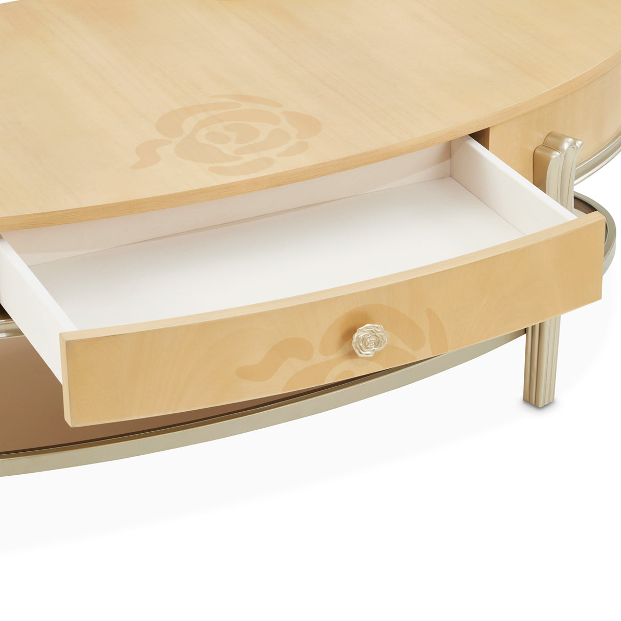 Camellia Field Caramel Camellia Field Oval Cocktail Table Caramel from Michael Amini - Luna Furniture