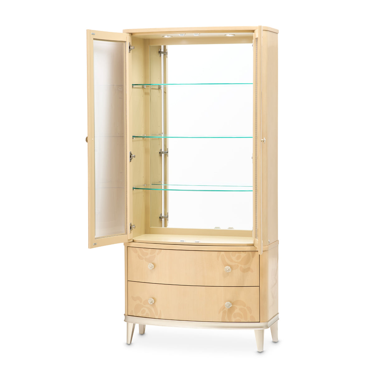 Camellia Field Caramel Display Cabinet from Michael Amini - Luna Furniture