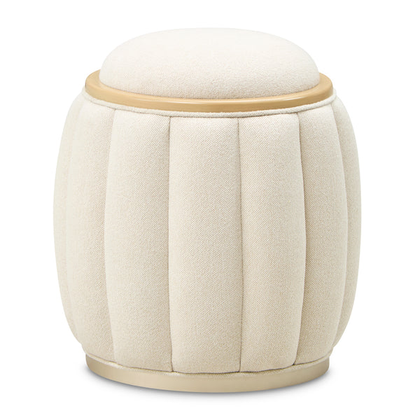 Camellia Field Caramel Round Accent Bench