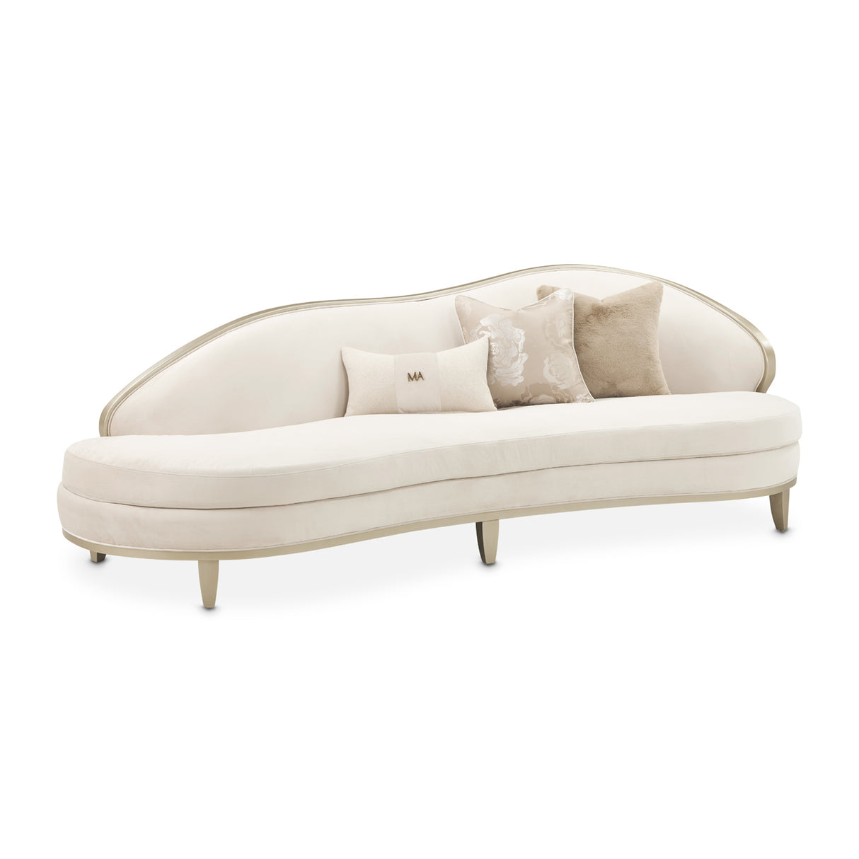 Camellia Field Caramel Asymmetrical Sofa from Michael Amini - Luna Furniture