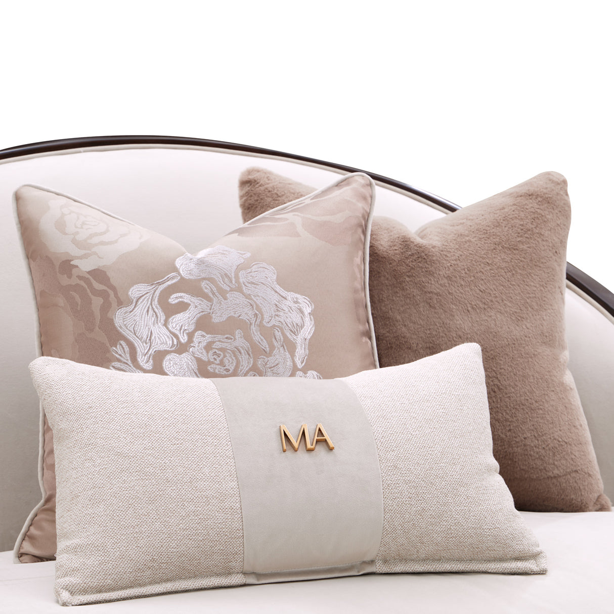 Camellia Field Pecan Warm Pecan Asymmetrical Sofa from Michael Amini - Luna Furniture