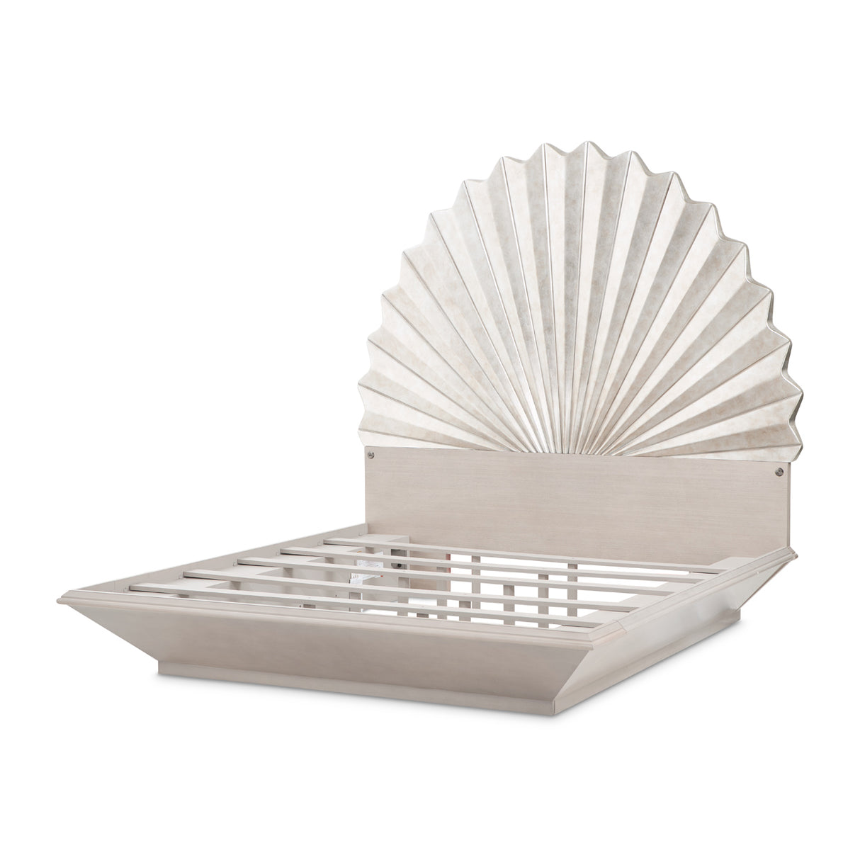 Fantosini Silver Leaf Eastern King Fan Bed from Michael Amini - Luna Furniture