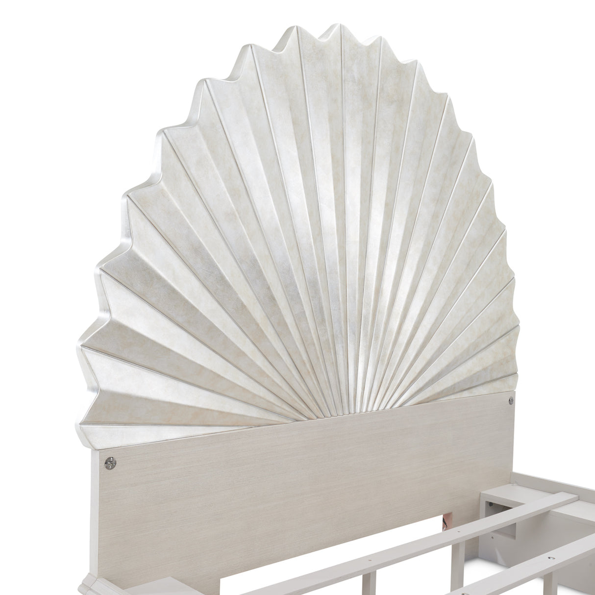 Fantosini Silver Leaf Eastern King Fan Bed from Michael Amini - Luna Furniture