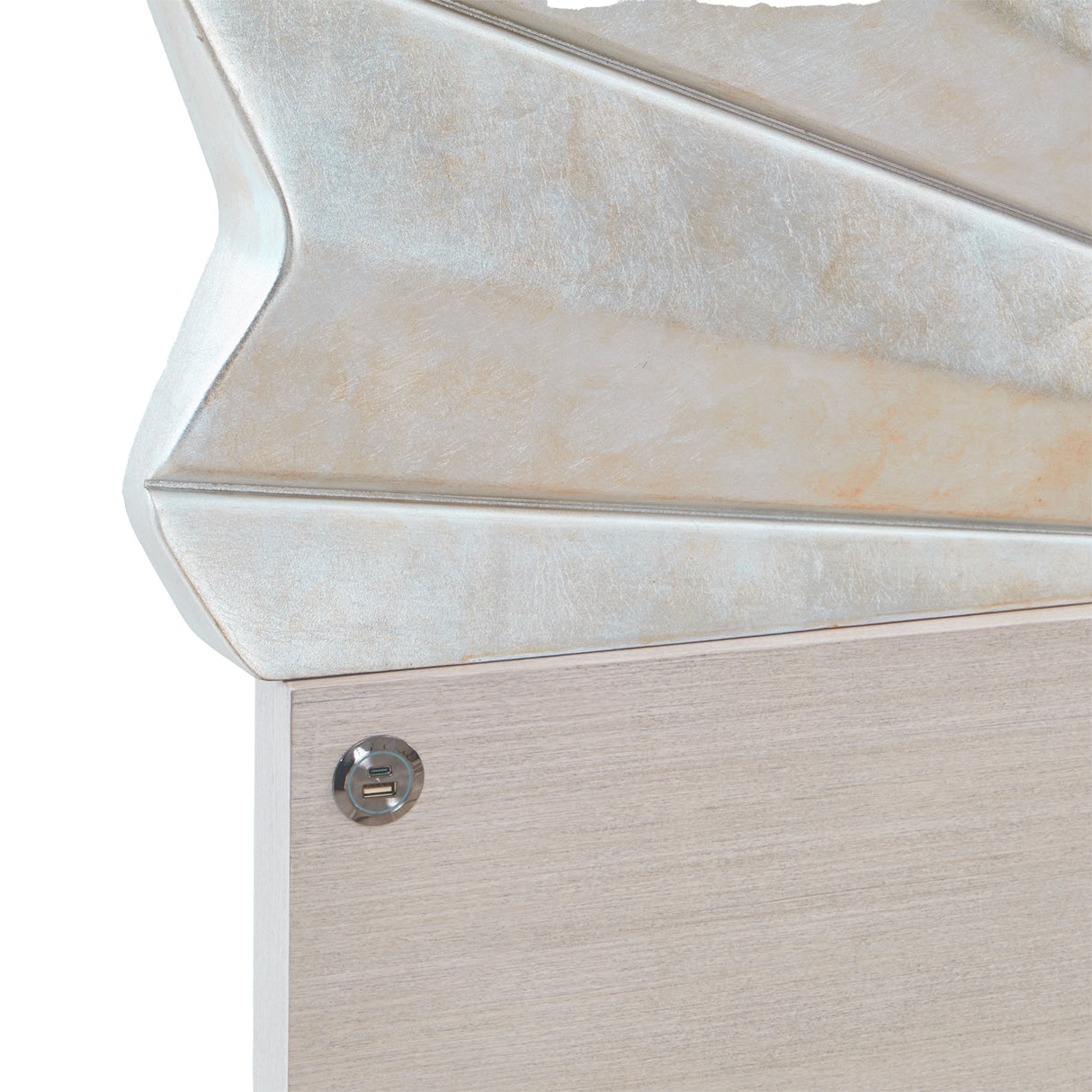 Fantosini Silver Leaf Eastern King Fan Bed from Michael Amini - Luna Furniture