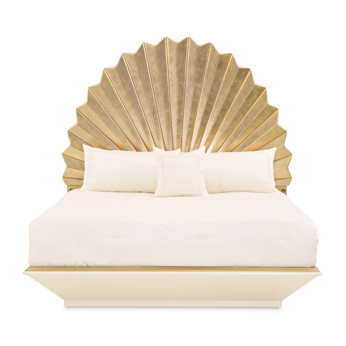 Fantosini Gold Gold Leaf Eastern King Fan Bed from Michael Amini - Luna Furniture